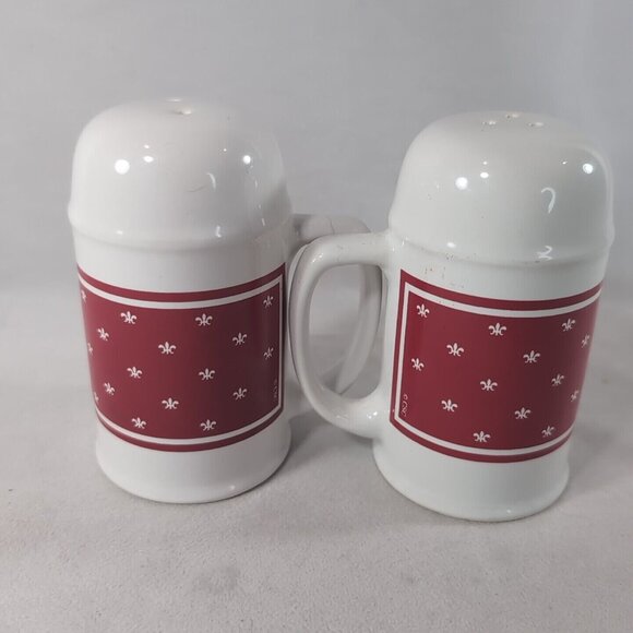 Campbell's Soup 1990 Kids Salt & Pepper Shaker Red White Vintage Ceramic - Picture 10 of 11